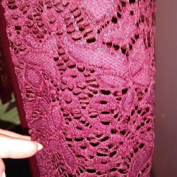 Ashley Graham Women’s Plus 2X Burgundy Red Long Sleeve Dress - Picture 7 of 9